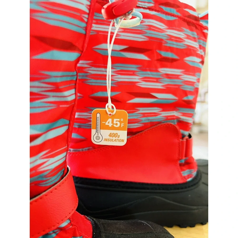 NWT Columbia 400 Grams Waterproof Snow Boots Red Aztec Print Sz 6 W -45 Degrees